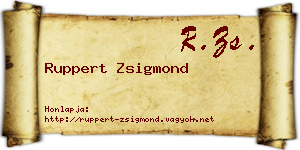 Ruppert Zsigmond névjegykártya